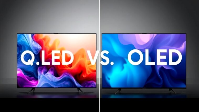 Comparison between QLED and OLED technology for optimal picture quality and performance