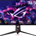 ASUS ROG Swift OLED PG32UCDM gaming monitor showcasing immersive visuals and high performance for gamers