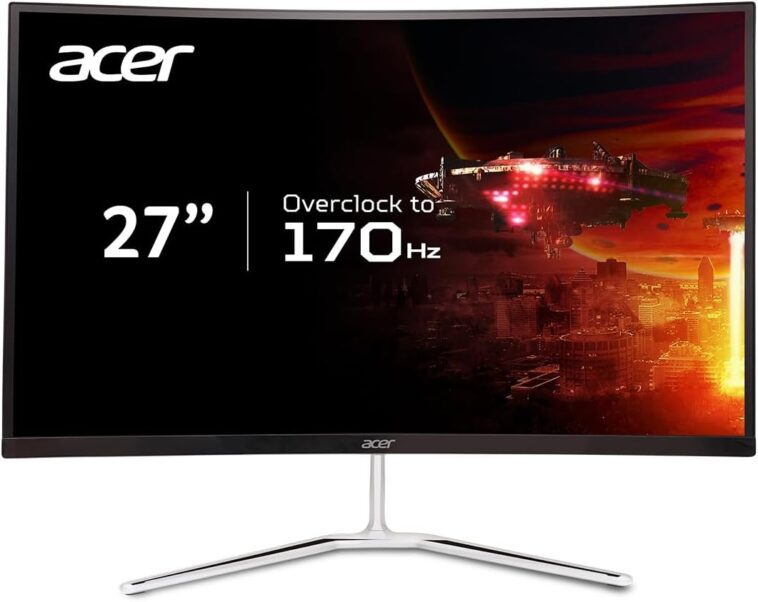 Acer 27" WQHD 2560 x 1440 1500R Curved PC Gaming Monitor - immersive gaming experience with sharp resolution and curved display.