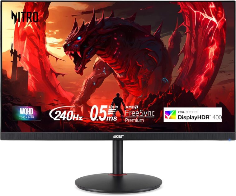 Acer Nitro 27" WQHD 2560 x 1440 PC Gaming IPS Monitor - High-resolution display for immersive gaming experience