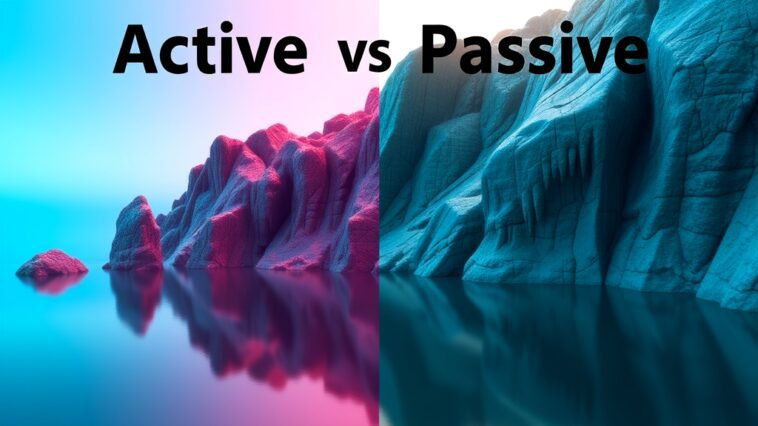 Comparison of active vs passive 3D technology showcasing the differences in glasses and viewing experience for immersive entertainment.