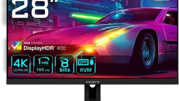 GIGABYTE M28U 28" 4K UHD Gaming Monitor - Sleek design and high resolution display for an immersive gaming experience