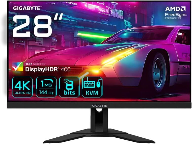 GIGABYTE M28U 28" 4K UHD Gaming Monitor - Sleek design and high resolution display for an immersive gaming experience