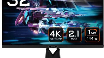 Image of Gigabyte AORUS FI32U EK 31.5" 4K Ultra HD Gaming Monitor, perfect for immersive gaming experiences