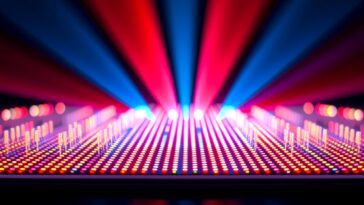 Close-up image of a Micro-LED display technology showcasing vibrant colors and high resolution