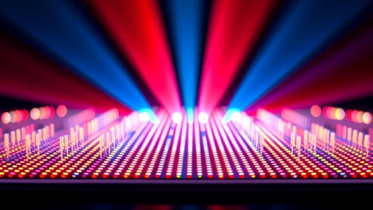 Close-up image of a Micro-LED display technology showcasing vibrant colors and high resolution