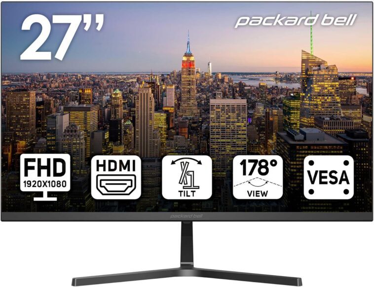 Packard Bell airFrame 27 FHD Monitor - Sleek and stylish monitor with vivid full HD display