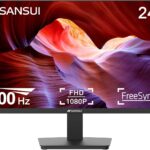 24-inch SANSUI PC monitor with 100Hz refresh rate, perfect for gaming and productivity, featuring sleek design and vibrant display.