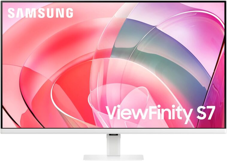 Sleek Samsung LS32D701EAUXXU 32-inch 4K monitor for optimal viewing experience