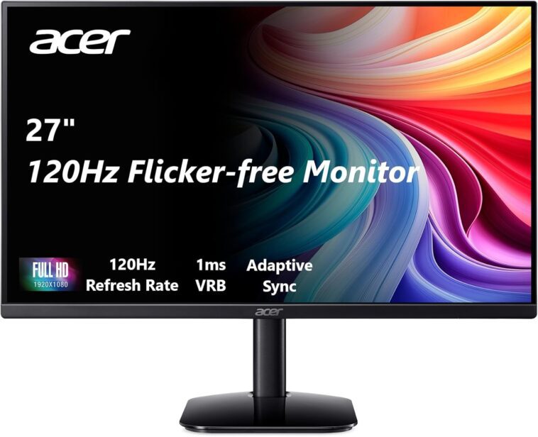 Acer KB272 G0bi 27 IPS Full HD Gaming Office Monitor with crisp 1920 x 1080 resolution for immersive gaming and work experiences