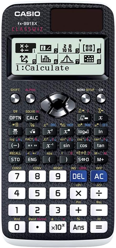 Casio FX-991EX scientific calculator displayed at 192x63 resolution, featuring advanced functions, a sleek design, and a clear LCD screen, perfect for students and professionals in mathematics and science.